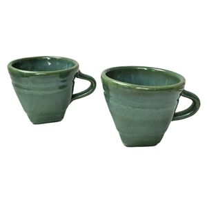2 small Emerald Green tea cups FS